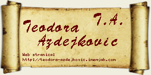 Teodora Azdejković vizit kartica